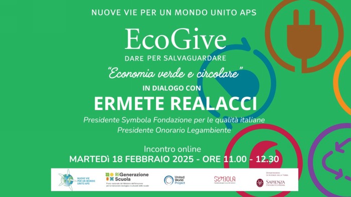 #ECOGIVE - 18/02, webinar in dialogo con Ermete realacci: «Economia verde e circolare» 