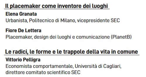 SEC Spazi che attivano comunità relatori
